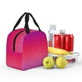 thumbnail image 4 of Bingfone Light Purple Glitter Print Lunch Bag Insulated Lunch Box, Small Leakproof Cooler Food Lunch Containers Reusable High Capacity Lunch Tote Bags for Work, Travel, Outdoor, 4 of 5