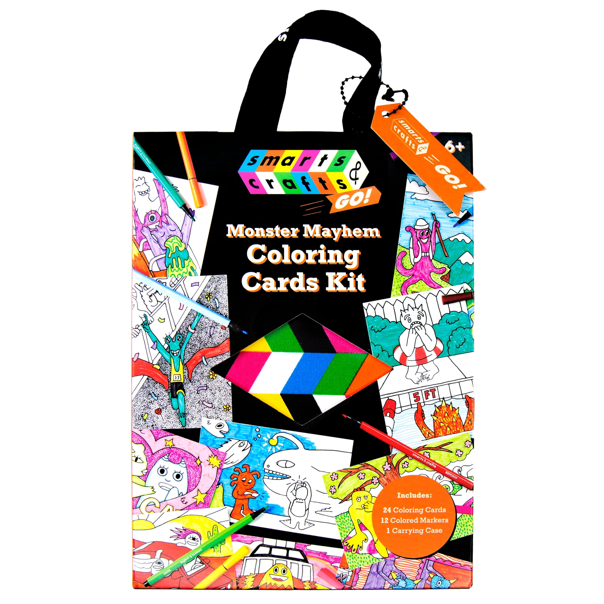 Smarts & Crafts Monster Mayhem Coloring Cards Craft Kit (37 Pieces)