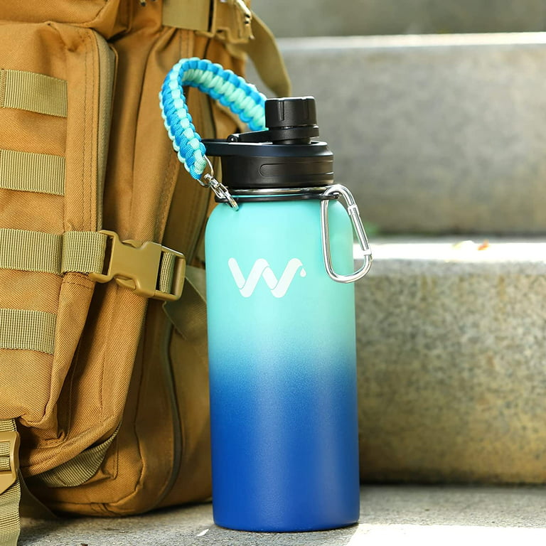 SUNWILL Insulated Water Bottle with Straw 32oz, Stainless Steel Travel  Water Bottle, Reusable Wide Mouth Flask with 2 Lids (Straw & Spout Lid),  Leak