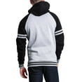 thumbnail image 5 of G-Style USA Men's Heavyweight Contrast Raglan Striped Sleeve Fleece Pullover Hoodie Sweatshirt MH13115 - Heather Gray/Black - X-Large, 5 of 6