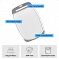 thumbnail image 6 of GORILLA GRIP Oversized 100% BPA Free Reversible Kitchen Cutting Board Set of 3, Juice Grooves, Dishwasher Safe, Gray, 6 of 10