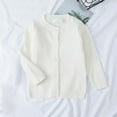 thumbnail image 3 of Kiijoy Toddler Girls Casual Sweater Coat Solid Color Fall Knit Button Cardigan, Sizes 2-3, 3 of 3