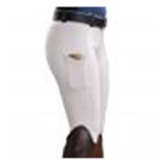Skymirror Women Solid Color Pocket Hip Lift Elastic Equestrian Pants Horse Racing Trousers