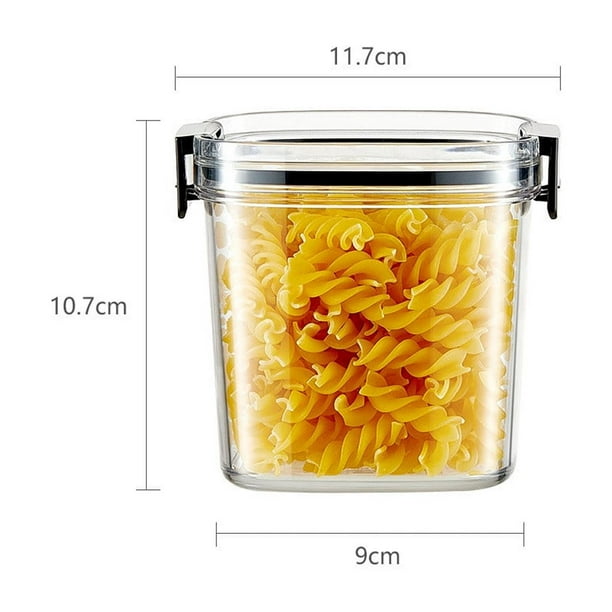 Tarro transparente para cereales, con doble sellado, apilable, para despensa, conservación de alimentos, tapa transparente, almacenamiento seguro de alimentos, artículo esencial para el hogar.