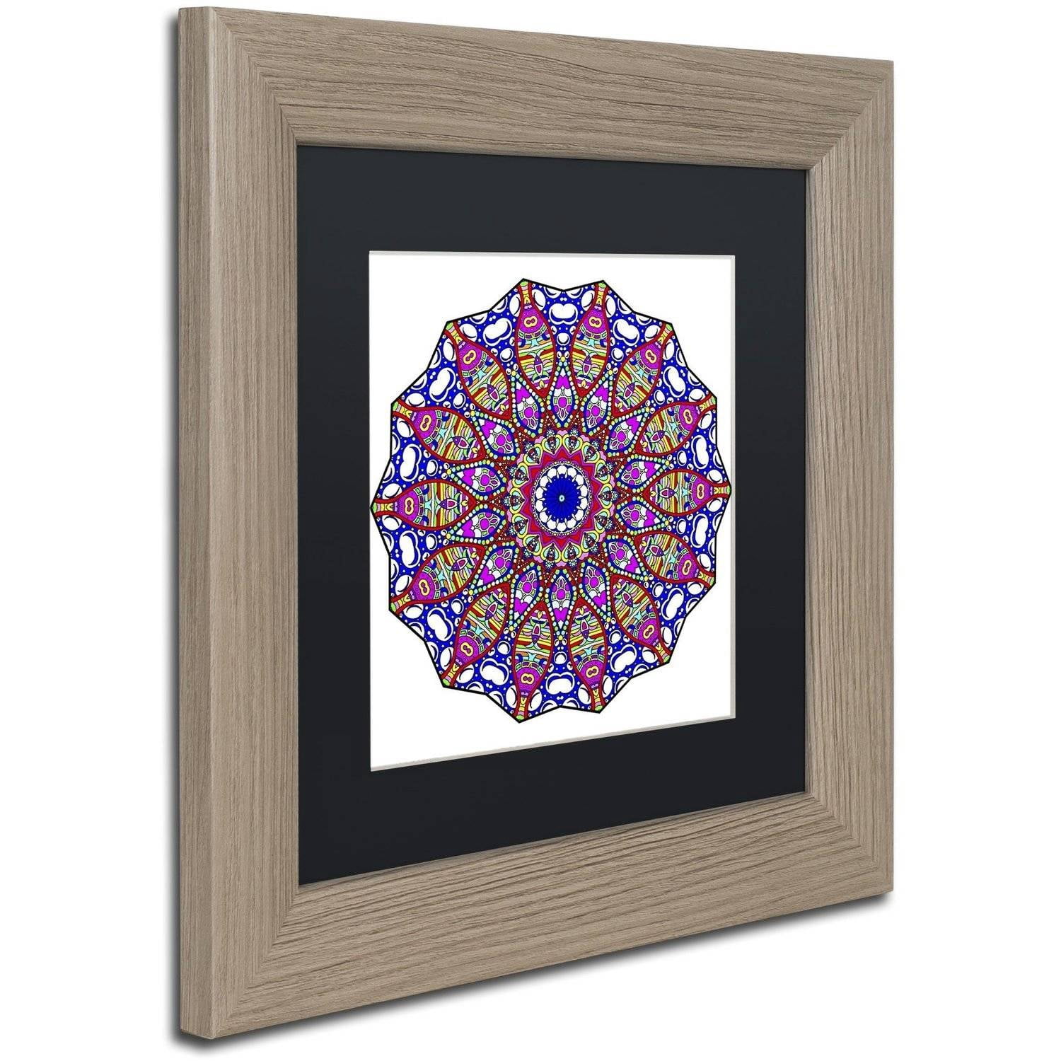 Trademark Fine Art "Bubbles Mandala Overflowing" Canvas Art by Kathy G. Ahrens, Black Matte, Birch Frame