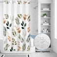 thumbnail image 2 of No Hook Shower Curtain, Spring Leaves Flowers Shower Curtains for Bathroom with See Through Top Window, Rustic Flower Pastoral Botanical Waterproof & Washable Bath Curtain Small Stall 36"x78", 2 of 9
