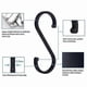 thumbnail image 4 of Black Matte S-Hooks for Organizing - Pack of 12 Hanging Hooks, 4 of 5
