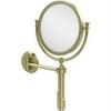 Tribecca Collection Wall Mounted Make-Up Mirror 8 Inch Diameter - Satin Brass / 3X
