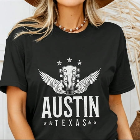 [Tshirt]Austin Texas Shirt Guitar Player Austin TX Pride Vintage Blues Folk Country Music Gift Idea Austin uvenirs tshirt unisex