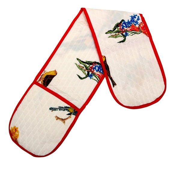 Sapphire-web Multicolor Celendula Print Pure Cotton 1 Piece Double Oven Mitt 7.5 Inch by 35 Inch