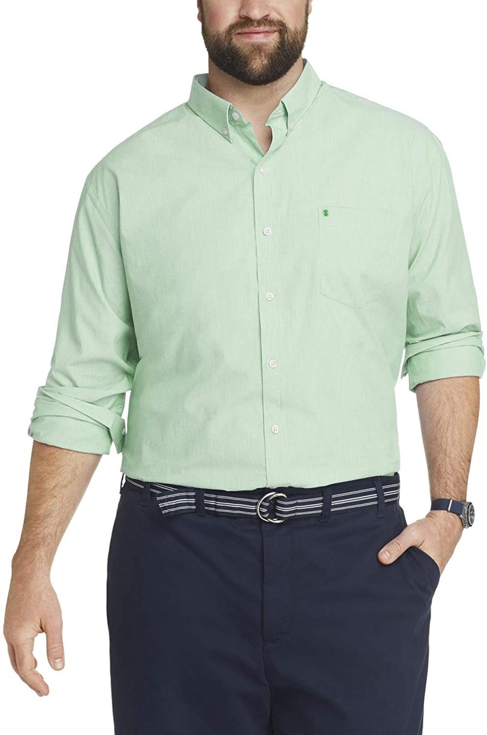 IZOD Mens Big \u0026 Tall Big Button Down 