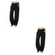 thumbnail image 1 of Sonducket Pantalones de poliéster para mujer, sueltos, plisados, con banda elástica, de cintura alta, informales, de verano, hasta el tobillo, Negro XL 2piezas, 1 of 6
