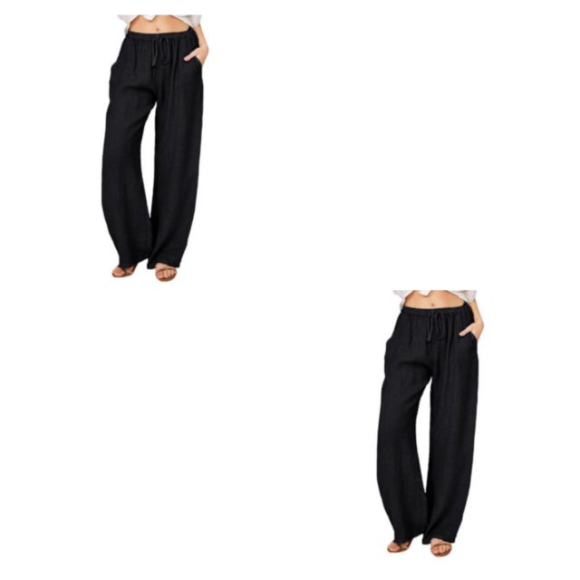 Pantalones de mujer Sonducket de repuesto sueltos plisados de cintura alta Casual de verano transpirable hasta El tobillo