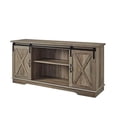 thumbnail image 3 of Pemberly Row 58" Sliding Door TV Stand Console in Rustic Gray Barnwood, 3 of 11