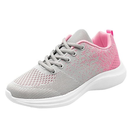 

Sneakers Women Flat Bottom Colorblock Breathable Fashion Shoes Mesh Pink 38