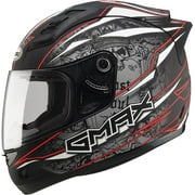 GMAX GM69 Mayhem Full Face Helmet Silver/Red Sm G7693204 TC-1