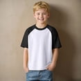 thumbnail image 2 of NIEWTR Boys T Shirts Short Sleeve Tees Cotton Crewneck Soft Basic Summer Top Solid Toddler Kids Tee Shirt（Black,5-6 Years), 2 of 8