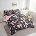 thumbnail image 3 of Manfei Pink Bow Tie Twin Bedding Sets 7pcs for Kids Girls, Princess Style Bedding Comforter Set, Girly Cute Bowknot Sheet Sets, Super Cozy Room Decor, 3 of 8