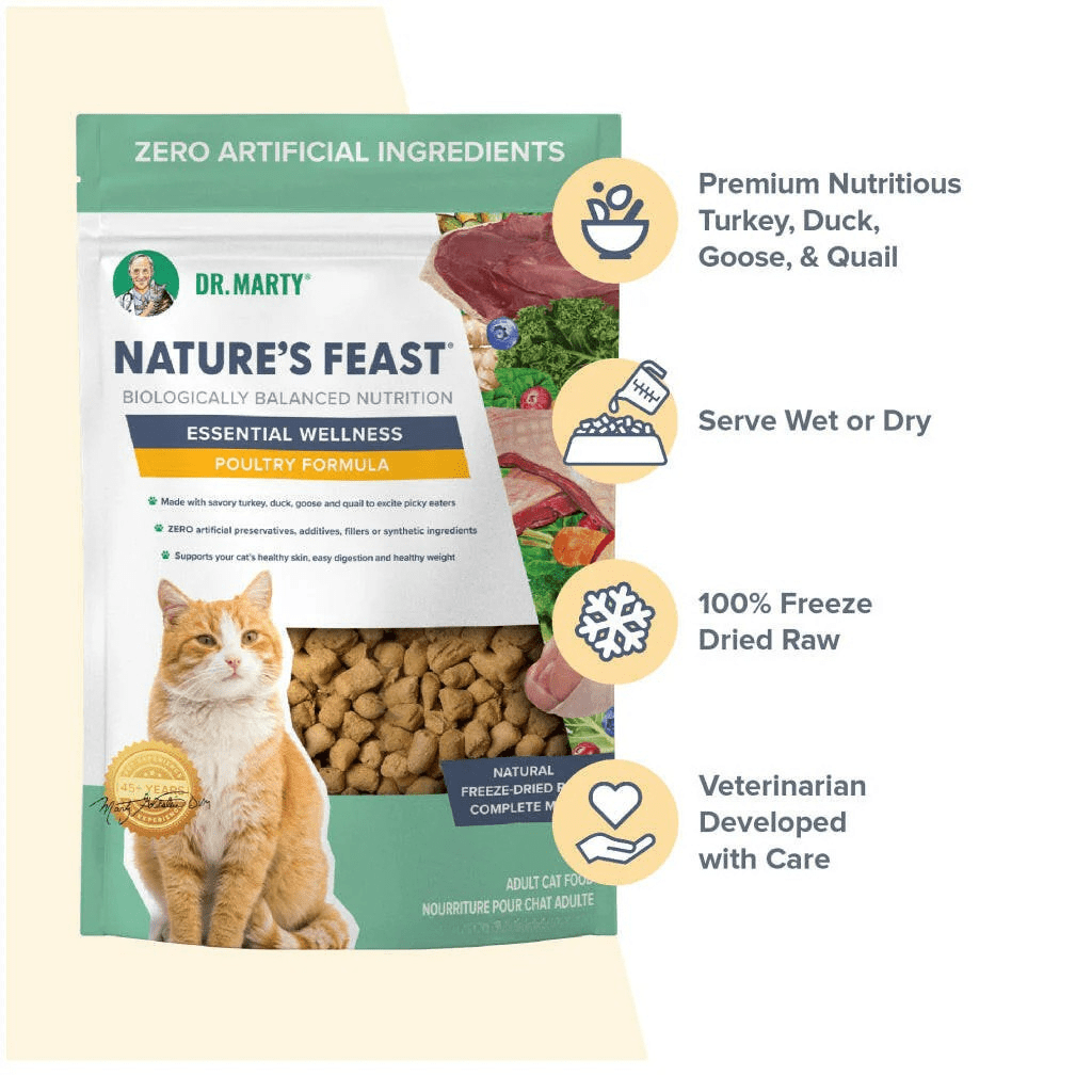 Dr. Marty Nature's Feast Essential Wellness Poultry Freeze Dried Raw Cat Food 5.5 oz