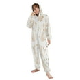 thumbnail image 5 of Soft Big Kids Onesie Pajamas Cozy Loose-Fit Jumpsuits for kids with Pockets for Christmas Lounge & Play Beige Bunnies, 5 of 8