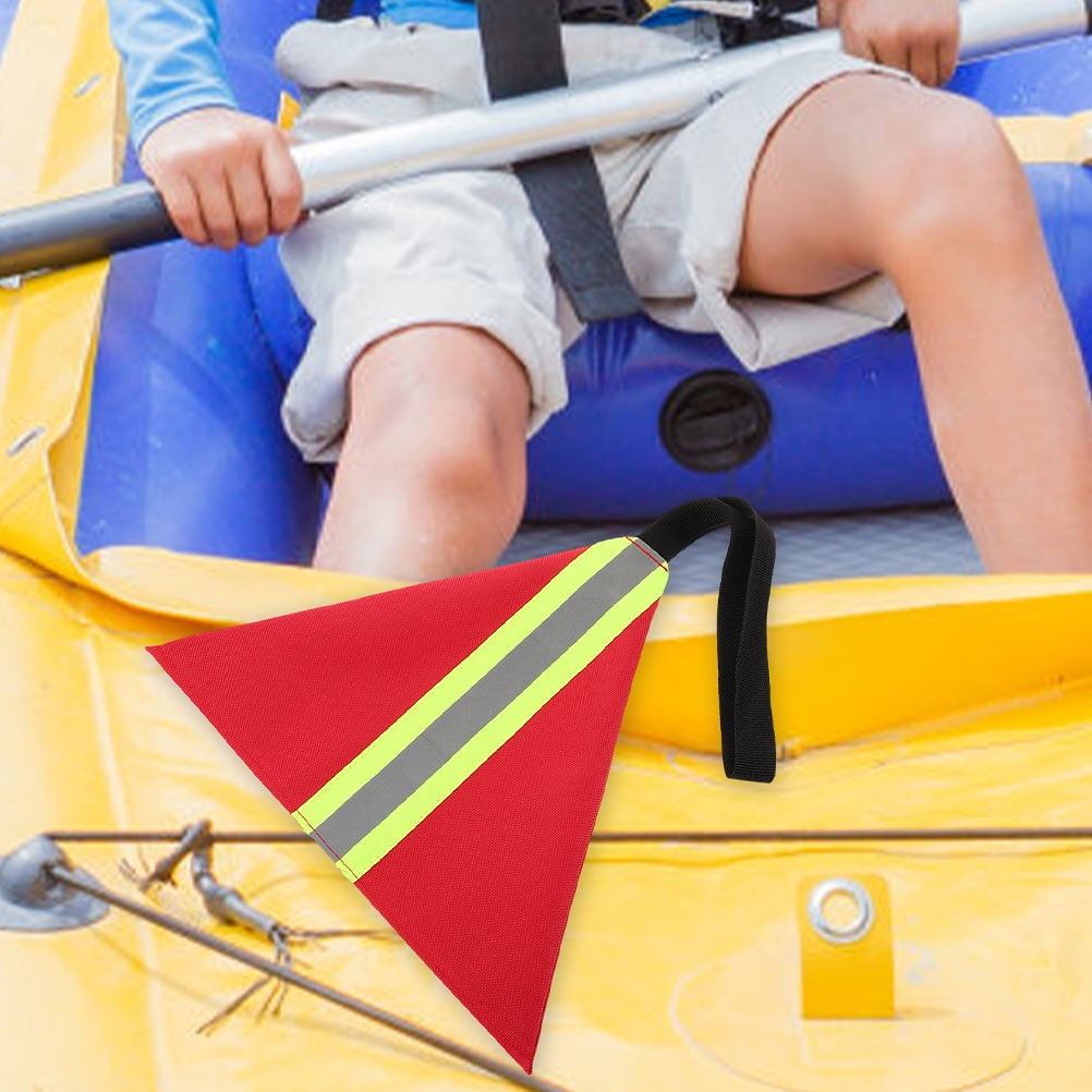 KONTONTY 3-Pack Kayak Reflective Safety Flags for Trailer, High Visibility Warning Flags with Raised Seat Bungee for Kayak Safety