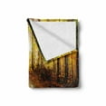 thumbnail image 2 of Fall Soft Flannel Fleece Blanket, Inspirational Early Morning View in the Woods with Rising Sun Idyllic Park Wilderness, Cozy Plush for Indoor and Outdoor Use, 60" x 80", Multicolor, by Ambesonne, 2 of 6