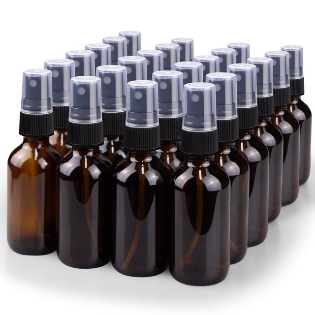 Botella de aerosol Wedama Fine Mist Glass de 60 ml, color ámbar (paquete de 24)