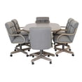thumbnail image 3 of Caster Chair Company 7-Piece 42x[42/60] Caster Dining Set Wood Edge Laminate Table Top & Smoke Chairs, 3 of 20
