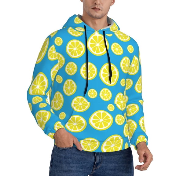 Hoodies for Men - blue Lemon Long Sleeve Comfrt Men'S Fashion Hoodies & Sweatshirts, Sweatshirts for Men Hoodies Pullover Clothing Clothes with Pouch