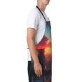 thumbnail image 5 of Cauagu Cat Watching City Sunset Aprons with Pockets,Waterproof Apron for Women,Kitchen Cooking Apron Adjustable Bib Aprons Chef Apron for Cooking,Drawing,Crafting, 5 of 8
