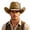 Khaki, variant on SGMVNU Cowboy Hats for Men Small Brim Felts Crushable Outback Hat with Belt Strap Parties Western , , One Size