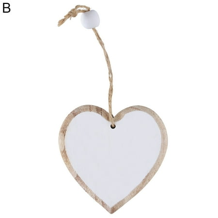 

jiaroswwei Nice-looking Heart Pendant Romantic Wood DIY Crafts Hanging Heart Decor Party Supplies