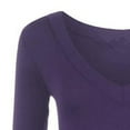 thumbnail image 4 of hgsbede Womens Tops Reduced Fashion Women Solid Color Basic Long Sleeve V-Neck Bodysuit Blouse Tops, 4 of 4
