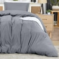 thumbnail image 3 of Juego de funda de edredón Utopia Bedding, tamaño doble, gris, 2 piezas, 3 of 7