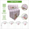 thumbnail image 5 of Pink Easter Table Runner Linen Burlap Table Runner 70 Inches Long Bunny Eggs Spring Floral Stripes Farmhouse Dresser Scarves for Kitchen Island Coffee Dining Party Wedding Holiday Decor 13"x70", 5 of 8