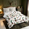 thumbnail image 2 of Manfei Hunting Themed Duck 7 Pieces Full Size Bedding Sets,Rustic Cabin Full Size Bed in a Bag,Polkadot Reversible, 2 of 7
