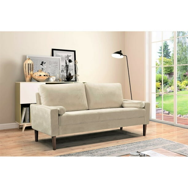 Adriano Velvet 71 65 Wide Square Arms Sofa Walmart Com Walmart Com