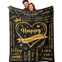 Happy Anniversary Blanket Gifts 50x60, Anniversary Romantic Gifts for Him/Her, Gifts for Wife/Husband/Boyfriend/Girlfriend Anniversary, Anniversary Wedding Gifts for Women/Men