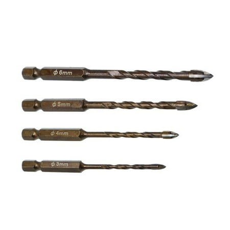 

Rinhoo Drill Bits Hexagon Tile Stone Hole Openers Alloy Woodworking Glass Drill Set 3mm 4mm 5mm 6mm