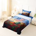 thumbnail image 5 of Manfei Poppy Floral Twin Sheets,Memorial Usa Flag Bedding,Red Gold,3pcs,1 Fitted Sheet and 1 Pillowcase, 5 of 6