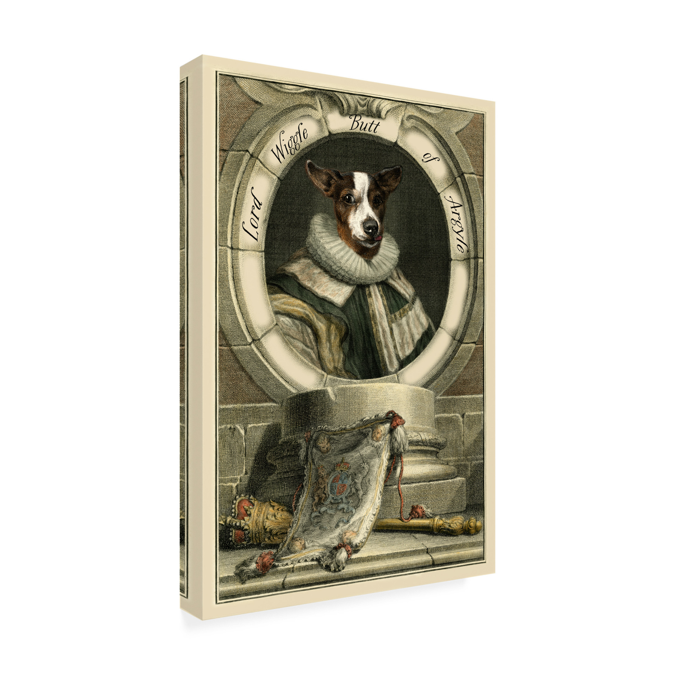 Canvas Wall Art - Alicia Longley 'Royal Dog Portrait IV' Wall Art for Living Room, Bedroom, or Office Décor by Trademark Fine Art - 22 x 32 Inches
