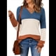 thumbnail image 3 of Suéter Informal de Larga con Cuello en V, Tejido Acanalado y Crochet Ligero para Mujer (Otoño 2025) Albaricoque XXL, 3 of 7