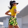 thumbnail image 7 of Susaid Avocado Print Women's High Waisted Running Shorts Quick Dry Athletic Gym Track Workout Shorts Zip Pocket-Large, 7 of 7