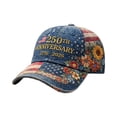 thumbnail image 2 of RjnShan United States 250th Anniversary Commemorative Cap Unisex Adjustable Embroidered Print Patriotic Theme Baseball Hat, 2 of 6