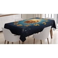 thumbnail image 1 of Ambesonne Astrology Tablecloth Rectangular Table Cover, Old Signs on Stardust, 60"x84", Dark Blue Orange, 1 of 3