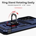 thumbnail image 5 of for Samsung Galaxy A34 5G Case with Slide Camera Cover HD Screen Protector [ Grade 16ft. Drop Tested] Ring Holder Kickstand Protective Phone Case for Samsung Galaxy A34 5G, Navy Blue, 5 of 16