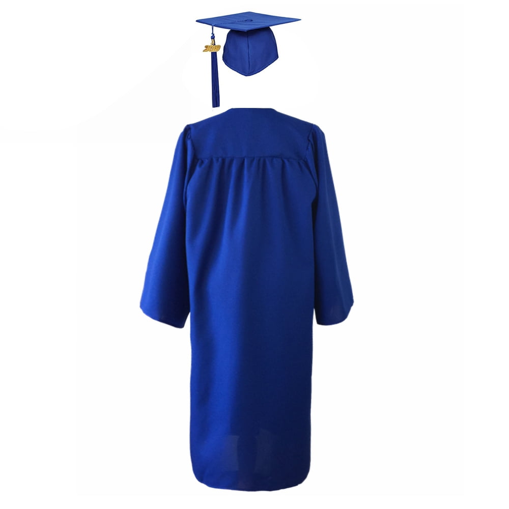 Graduation Cap and Gown 2019 Tassel  Bachelor or High School  Blue Unisex 