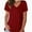 Deep Red, variant on Women's T Shirt V-Neck Short Sleeve Shirt Classic-Fit Casual Breathable Tee Summer Basic Tops