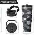 thumbnail image 4 of 30oz Tumbler with Swivel Handle, Vacuum Insulated Stainless Steel Travel Mug with 2-in-1 Straw Lid, Camo Print, 4 of 6