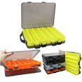 thumbnail image 4 of Cajas de aparejos de pesca extra grandes, contenedor de cebo de doble capa, almacenamiento portátil de señuelos, caja de herramientas con múltiples compartimentos, estuche de plástico, 4 of 5
